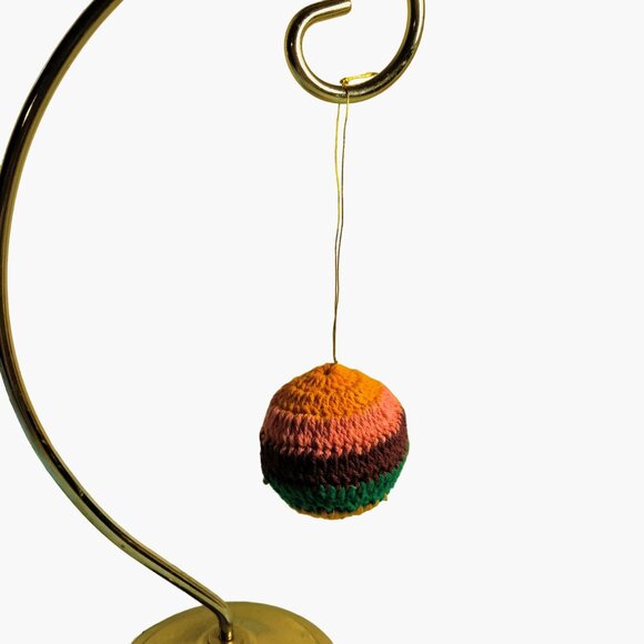 Handmade Multicolor Crochet Ornament Hacky Sack Ball Christmas Tree Decoration - Picture 3 of 3